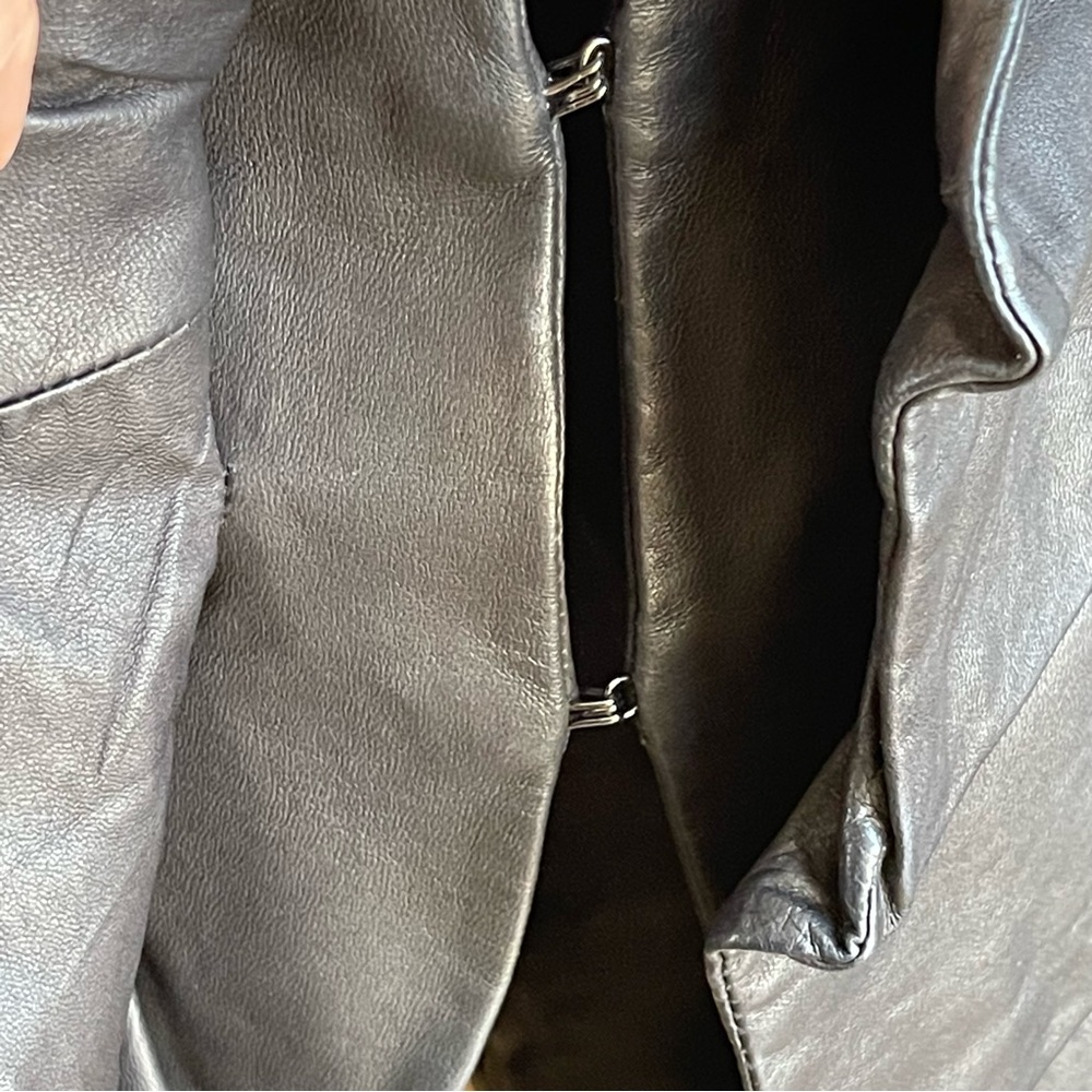 Classiques Entier Genuine Black Leather Jacket Blazer Size XL - Picture 12 of 13